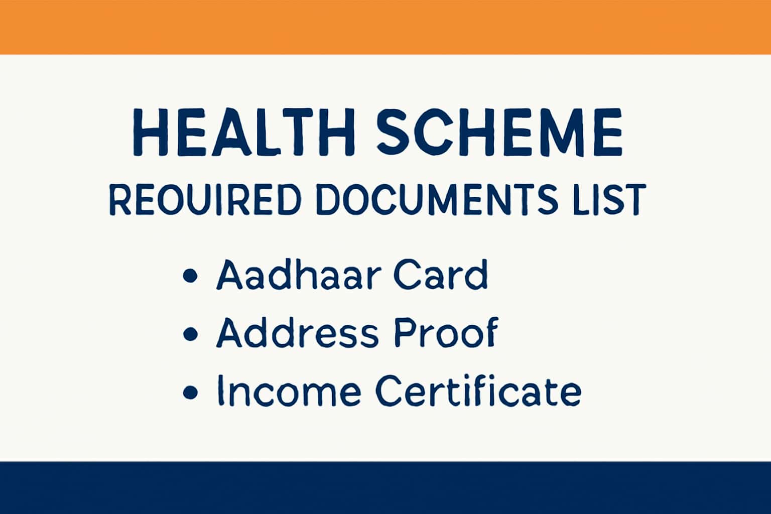 Health Scheme Required Documents List